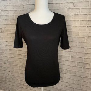 LuLaRoe Gigi Fitted Top Solid Black Sz Small